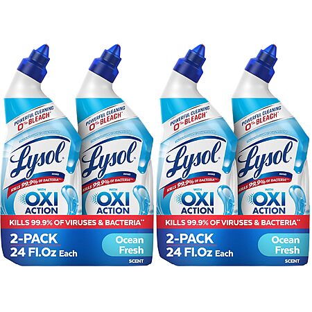 [S&S]4 Pack 24oz Lysol Toilet Bowl Cleaner Clinging Gel, OXI Action, 0% Bleach $7.07 + Free S&H w/ Prime or $35+