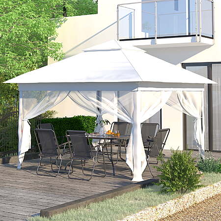 $81.22: Ainfox 11x11 ft Outdoor Patio Pop Up Canopy Gazebo with Heavy Duty Frame, White at Walmart.com