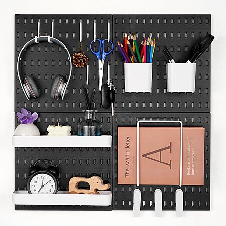 VEVOR 4 Pack 11" x 11" Plastic Pegboard Combination Kit, Black $18.98 + Free S&H w/ Prime or $35+