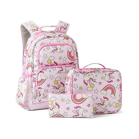 3-Pc Amazon Essentials Kids' School Backpack Set w/ Lunch Tote & Pencil Case (Pink) $10 + Free S&H w/ Amazon Prime