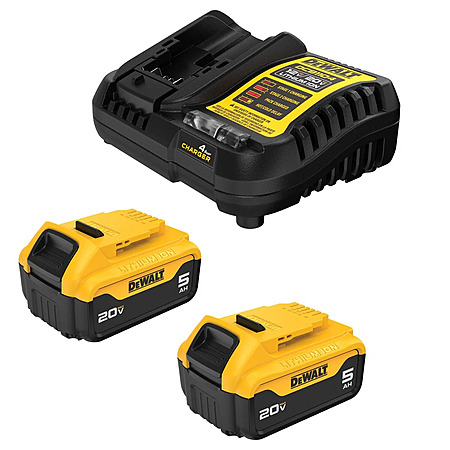 DEWALT DCB205-2C Battery Kit 20V MAX 5 Ah Lithium-Ion Includes Charger $94 at Fasteners Inc