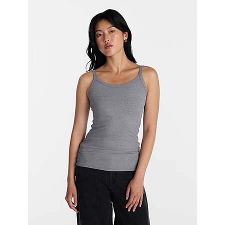 No Boundaries Ribbed Cami Top, Women's XXS-XXL Grey $3.98 +Free S&H w/ Walmart+ or $35+
