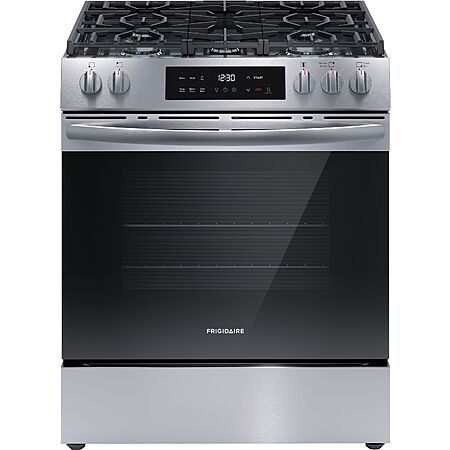 $899: Frigidaire 30-in 5 burners 5.1-cu ft Air Fry Convection Oven Freestanding Natural Gas Range ( Stainless Steel ) | FCFG3082BS at Lowe's
