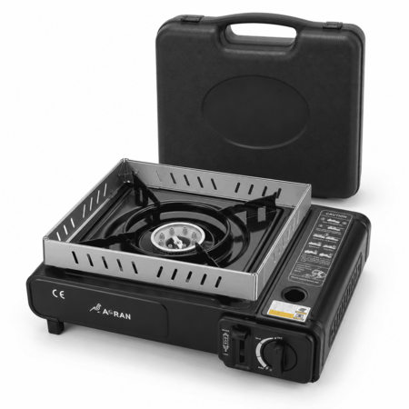 Portable Butane Stove with Wind Guard and Carrying Case(Black/Red) $12.98 + Free S&H at Walmart
