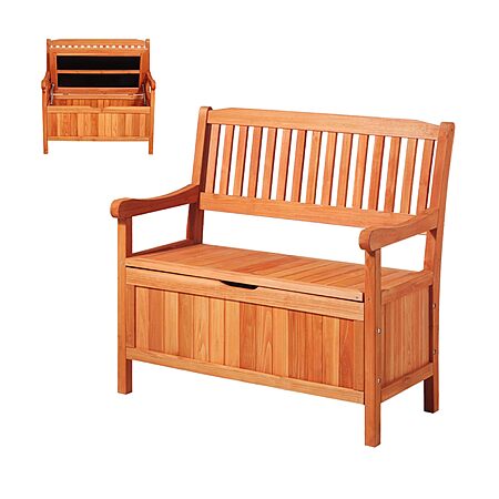 $82.45: VEVOR 2-Person Wooden Outdoor Storage Bench, 33 Gallons Deck Box with Side Handle at Amazon