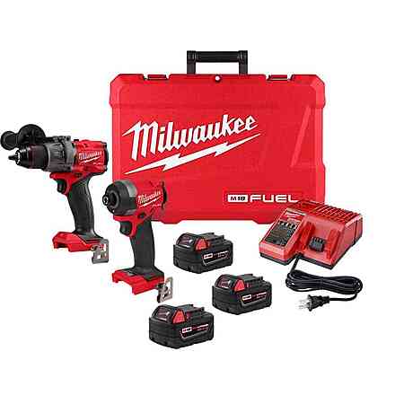 $332: Milwaukee M18 FUEL 18- V Lithium-Ion Brushless Cordless Hammer Drill and Impact Driver Combo Kit (2-Tool) with (3) 5.0Ah Batteries at HomeDepot