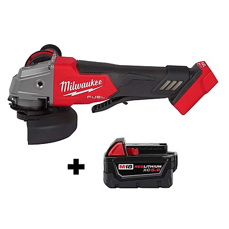 $179: Milwaukee M18 FUEL 18V Lithium-Ion Brushless Cordless 4-1/2 in./5 in. Grinder with Paddle Switch with (1) 5.0 Ah Battery at HomeDepot