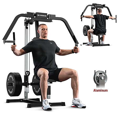 $219.99: Syedee Chest Fly & Reverse Delt Machine, 400-Lb Plate-Loaded, 4-Level Seat at Walmart.com, Free S&H