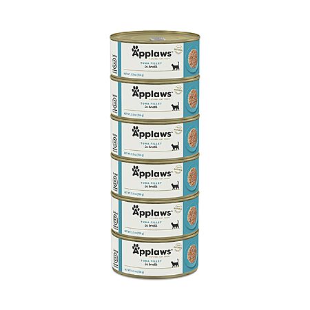 Select Accts[S&S,AC] 6-Pk 5.5 oz Applaws Tuna Fillet in Broth Wet Cat Food $10.41 + Free S&H w/ Prime or $35+