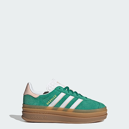 $35: adidas kids Gazelle Bold Shoes(Bold Green/Cloud White/Gold Metallic, 4.5/5/5.5/6.5/7) at ebay