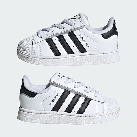 adidas kids Superstar II Elastic Lace Shoes(White, Size 5K~9K) $25 + Free S&H at ebay
