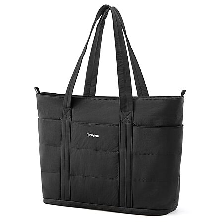$9.99: G4Free Women's Puffer Tote Bag, Expandable Work & Travel Bag (Black/Pink/Beige) at Amazon