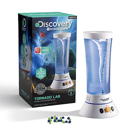 $7.49: Discovery™ Tornado Lab STEM Experiment Kit – 5-Speed Cyclone Science(10'') at Amazon