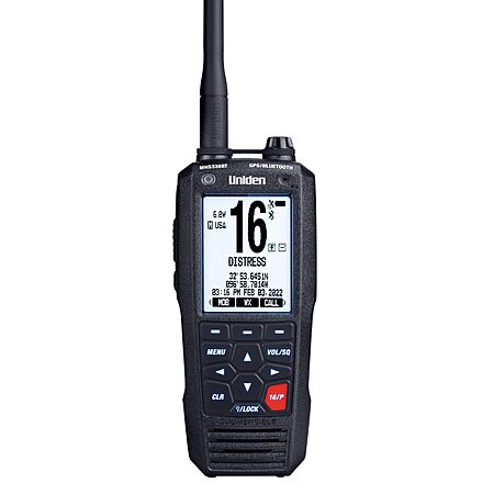 $139.99: Uniden MHS338BT Floating Marine VHF Radio, 6W GPS/Bluetooth, IPX8, NOAA Alerts at Amazon