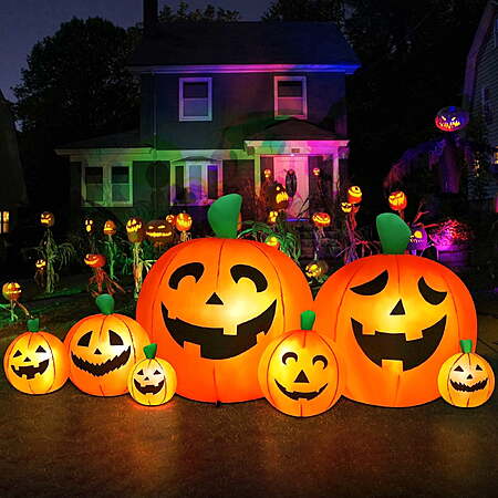 $35.89: Yexmas 8FT Halloween Pumpkin Inflatable, 7 Pumpkins with LED Lights at Walmart.com