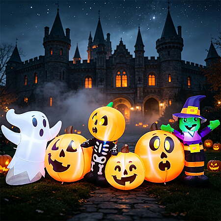 Joyfy 8 FT Large Pumpkin Halloween Inflatables Outdoor Decorations $33.99 + Free S&H w/ Walmart+ or $35+