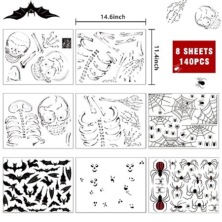 KUCHEY 140PCS Halloween Window Clings Decor $2.99 + Free S&H w/ Prime or $35+