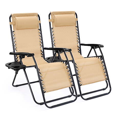 2-Pk EDX Zero Gravity Outdoor Lounge Chair (Khaki) $54.80 + Free S&H