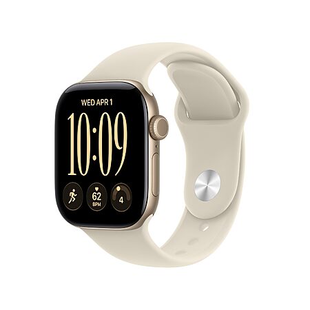 $349.99: Apple Watch Series 12 GPS 42mm Smartwatch(Light Gold Aluminum Case with Sand Sport Band) at Amazon