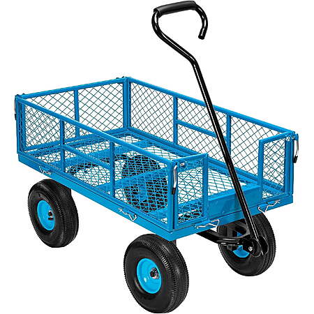 $80.74: SPECSTAR 880lb Mesh Steel Garden Cart 38" x 21" with Removable Sides and 10'' Wheels(4 Colors) at Walmart.com