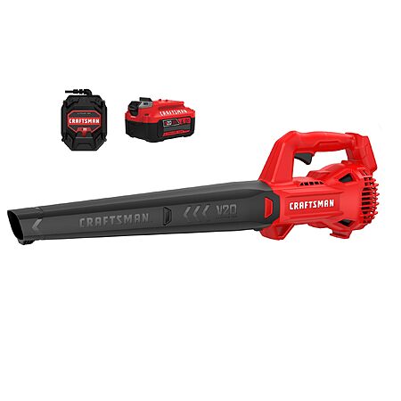 $49: CRAFTSMAN V20 Cordless Leaf Blower, 90 MPH, 200 CFM, 4.0Ah Battery & Charger (CMCBL710M1) at Amazon