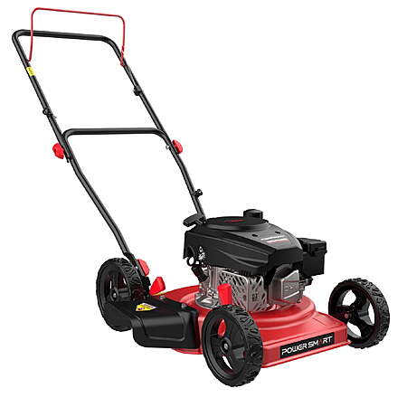 $163: PowerSmart 144cc 18" Gas Push Lawn Mower, Steel Deck, 5-Position Height Adjustment at Walmart.com