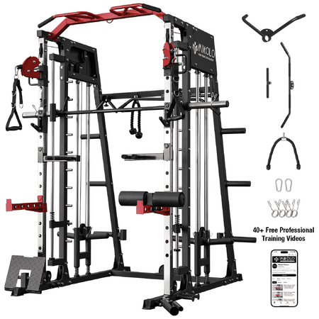 $699.99: Mikolo Smith Machine Home Gym, 2200 lbs Power Rack, Cable Crossover & Landmine, Full-Body Trainer at Walmart