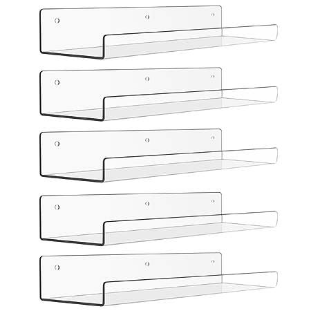5 Pack Sindcom 15" Acrylic Floating Shelves Wall Mounted $12.29 + Free S&H w/ Walmart+ or $35+