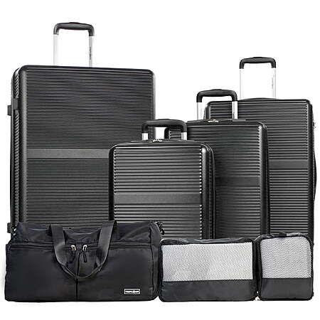 [AC]Tripcomp 7-Piece Hardside Luggage Set w/ 16"/20"/24"/28" Suitcases(Black/White) $81.99 + Free S&H at Walmart