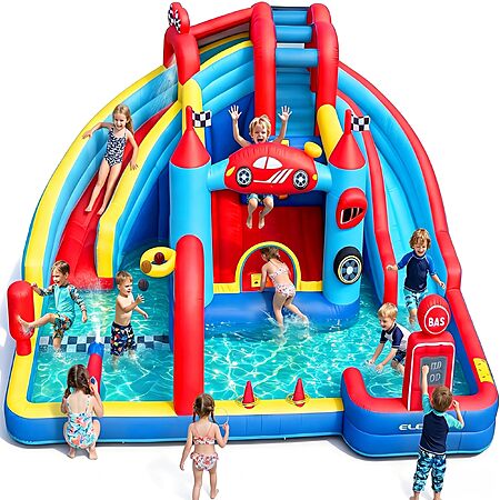 $289.99: ELEMARA 15-in-1 Inflatable Water Slide Bounce House, 191 × 175 ...