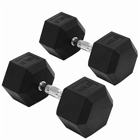 Flexwave 45-lb Rubber Hex Dumbbells (Pair) $76.97 + Free S&H at Walmart ...