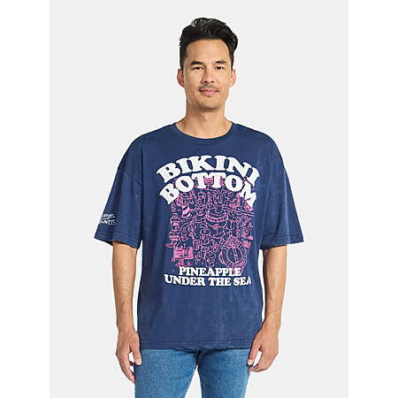 SpongeBob SquarePants Men's Bikini Bottom Graphic Tee (Navy) $3.10