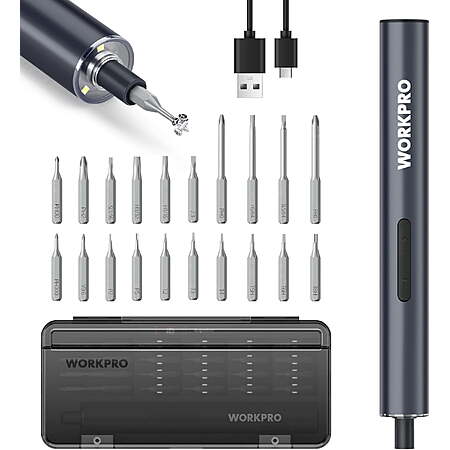 WORKPRO 20 in 1 Mini Electric Screwdriver with S2 Steel Bits $20.69 + Free S&H w/ Walmart+ or $35+