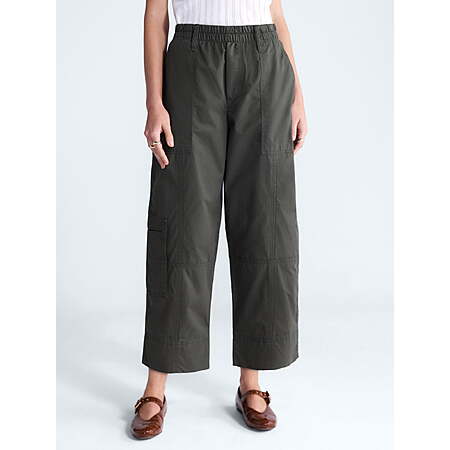 $12.81: Free Assembly Women's and Women's Plus High Rise Cropped Cargo Barrel Pants, 26.5" Inseam, Sizes XS-4X at Walmart.com