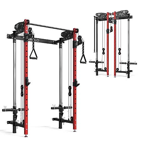 $289.99: Mikolo Foldable Wall-Mounted Power Rack with Independent Pulley System, 1000 lbs Capacity at Walmart.com