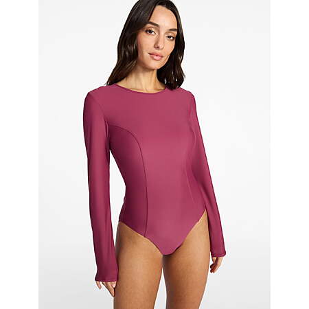 Time and Tru Women's One-Piece Rash Guard Swimsuit with Long Sleeves (Sizes L-3X) From $5.24 at Walmart.com