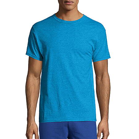 2-pk Hanes Men's X-temp Short Sleeve Tee Value Pack (Neon Blue Heather, size S)