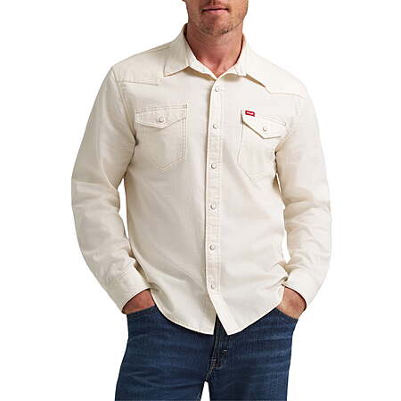 Wrangler Men's Slim Fit Long Sleeve Woven Twill Denim Shirt (Size XXL or XXXL)