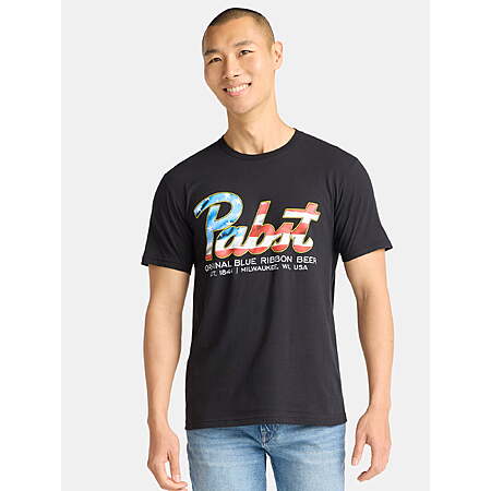 $2.38: Pabst Blue Ribbon, Men's & Big Men's Graphic T-Shirt, Patriotic PBR (Color Black, Sizes S-XL) at Walmart.com
