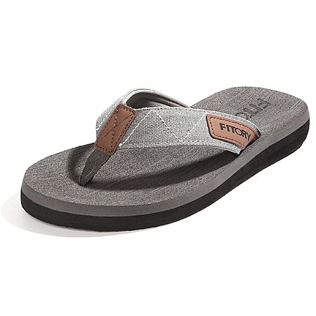 FITORY Men's Flip-Flops, Thongs Sandals (Gray, Size 10) $9.99 + Free S&H w/ Prime or $35+