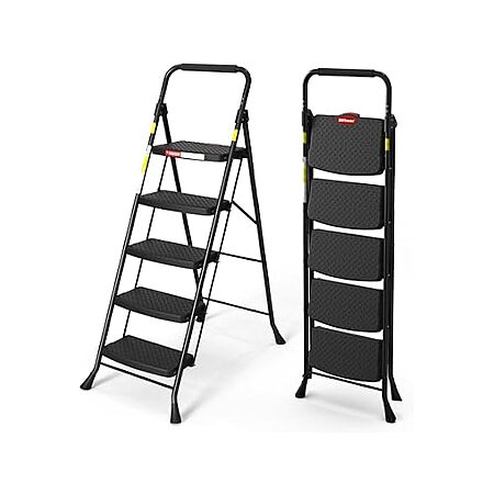 HBTower Step Ladder, 5 Step Ladder with Wide Anti-Slip Pedal | 225lbs Capacity at Woot!