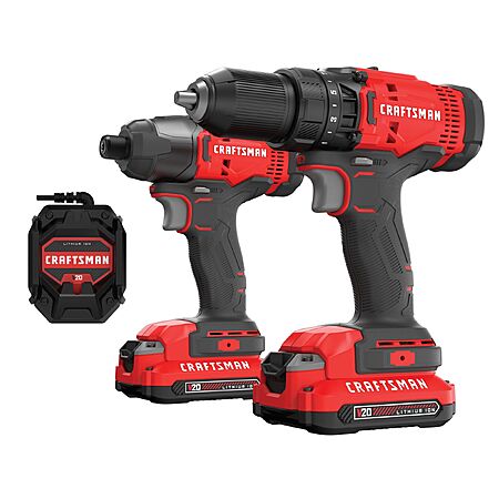 CRAFTSMAN V20 20-volt Max 2-Tool Power Tool Combo Kit with Soft Case (2-Batteries and Charger Included) | CMCK200C2 at Lowe's