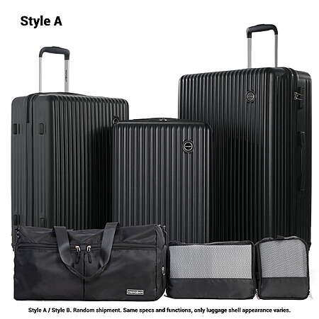 [AC] Tripcomp 6-Piece Lightweight Hardshell Luggage Set (Black/White) $74.99 + Free S&H at Walmart