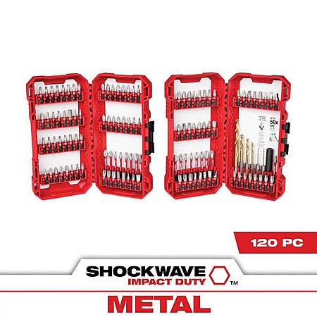 Milwaukee SHOCKWAVE Impact Duty Alloy Steel Screw Driver Bit Set (120-Piece) at HomeDepot