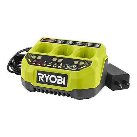 RYOBI USB Lithium 3-Port Charger + 2.0 Ah Lithium Rechargeable Battery at HomeDepot