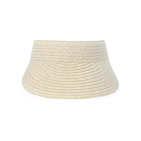 Time and Tru Women's Straw Visor Hat, Light Natural/Black $1.42 + Free S&H w/ Walmart+ or $35+