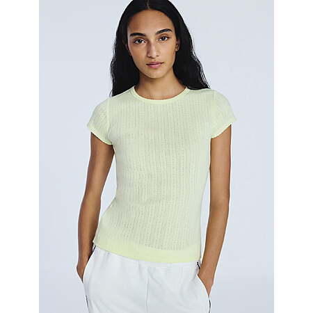 Free Assembly Women's and Women's Plus Pointelle Mini Tee with Short Sleeves, Sizes XS-XL at Walmart.com