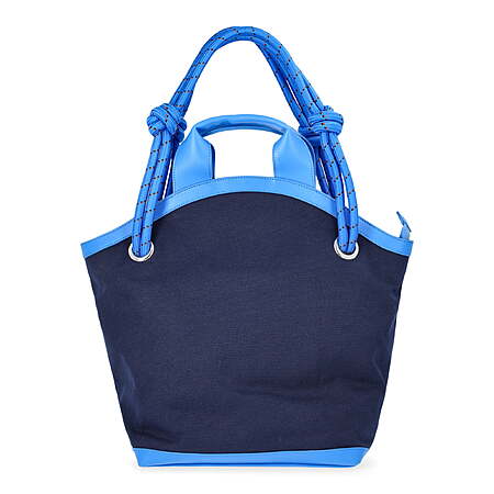 Free Assembly Women's Canvas Tote Bag, Navy/Blue