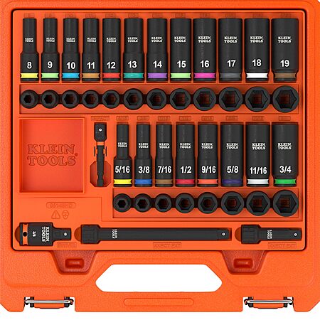 Klein Tools 65148HD KNECT 44-Piece 3/8" Drive SAE & Metric Impact Socket Set