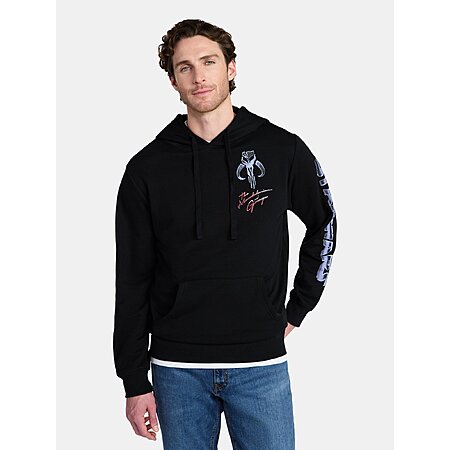 The Mandalorian Men's and Big Men's Chromed Helmet Graphic Hoodie, Sizes XS-3XL at Walmart.com